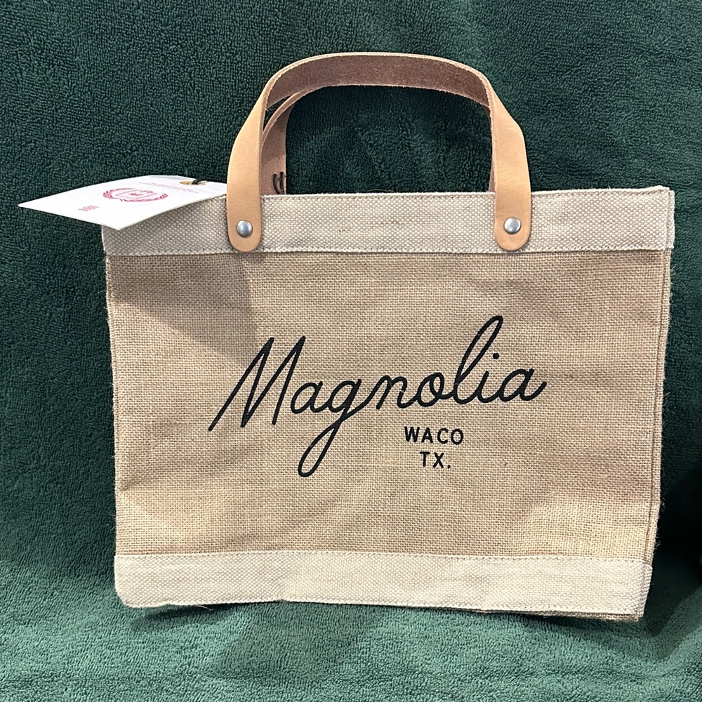 Magnolia Natural Canvas Tote with Tan Handles